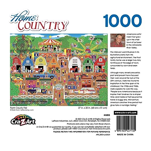 RoseArt Home Country Farm County Fair 1000-Piece Jigsaw Puzzle – 20x27 Inch
