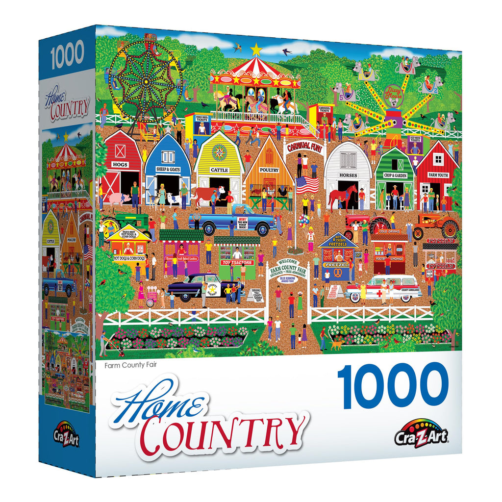 RoseArt Home Country Farm County Fair 1000-Piece Jigsaw Puzzle – 20x27 Inch