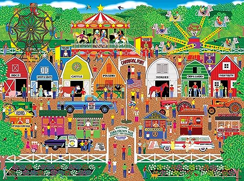 RoseArt Home Country Farm County Fair 1000-Piece Jigsaw Puzzle – 20x27 Inch