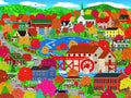 RoseArt Home Country Old Mill Pond 1000-Piece Jigsaw Puzzle – Scenic Rural Landscape