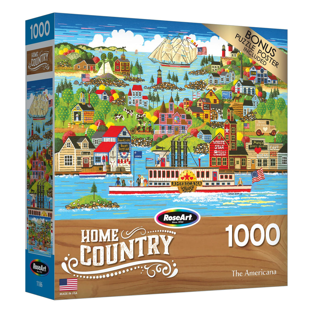 RoseArt Home Country: The Americana 1000-Piece Puzzle – Premium Quality Jigsaw for Adults