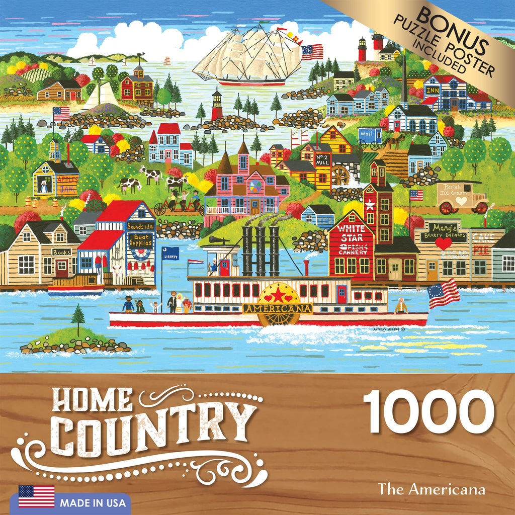 RoseArt Home Country: The Americana 1000-Piece Puzzle – Premium Quality Jigsaw for Adults