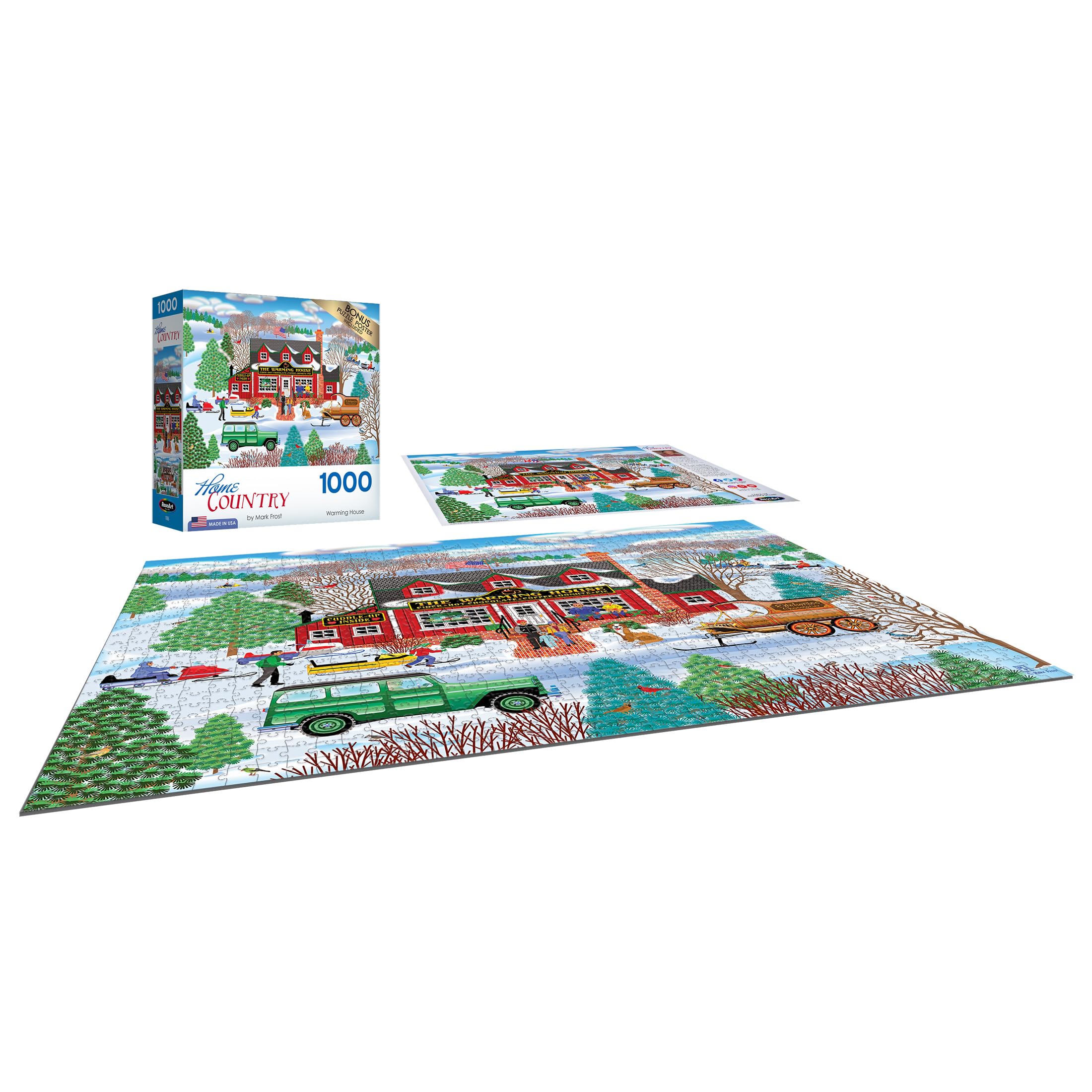 RoseArt Home Country 'Warming House' 1000-Piece Jigsaw Puzzle – Mark Frost Americana