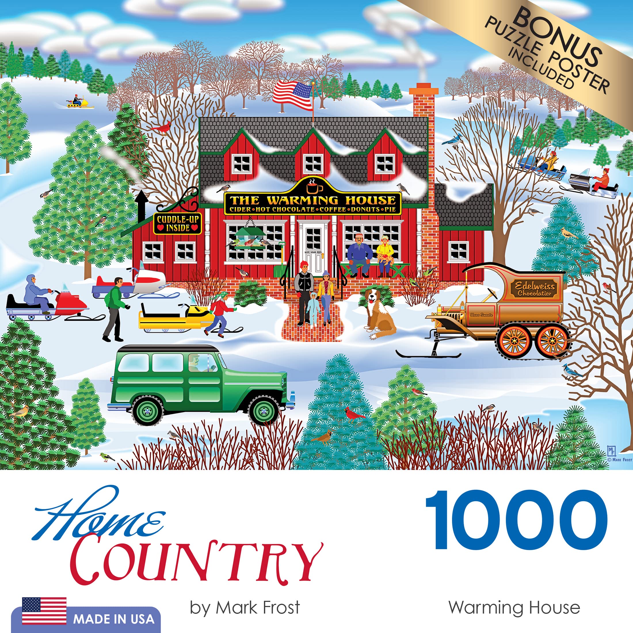RoseArt Home Country 'Warming House' 1000-Piece Jigsaw Puzzle – Mark Frost Americana