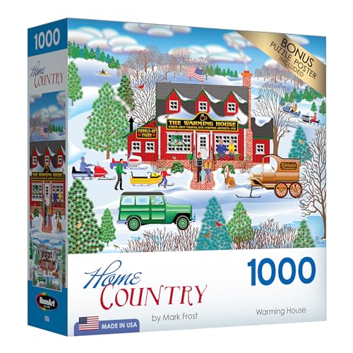 RoseArt Home Country 'Warming House' 1000-Piece Jigsaw Puzzle – Mark Frost Americana