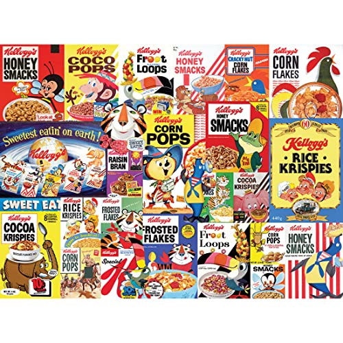 RoseArt Kellogg's Cereal Favorites 1000-Piece Jigsaw Puzzle – Premium Puzzle Board with Bonus Poster