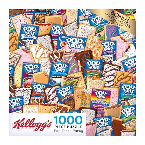 RoseArt Kellogg's Pop Tart Party 1000-Piece Jigsaw Puzzle – Unfrosted & Frosted Flavors Collage