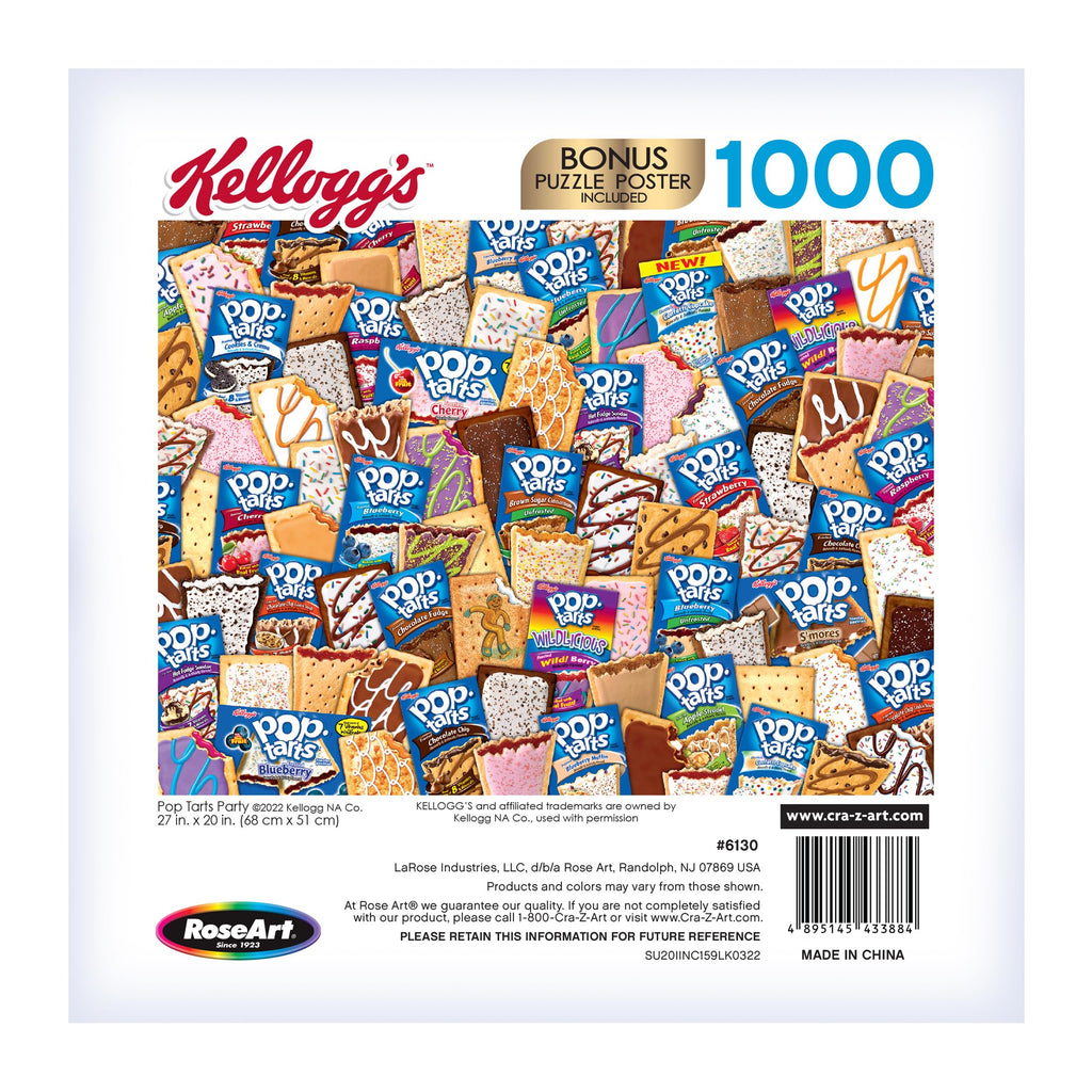 RoseArt Kellogg's Pop Tart Party 1000-Piece Jigsaw Puzzle – Unfrosted & Frosted Flavors Collage