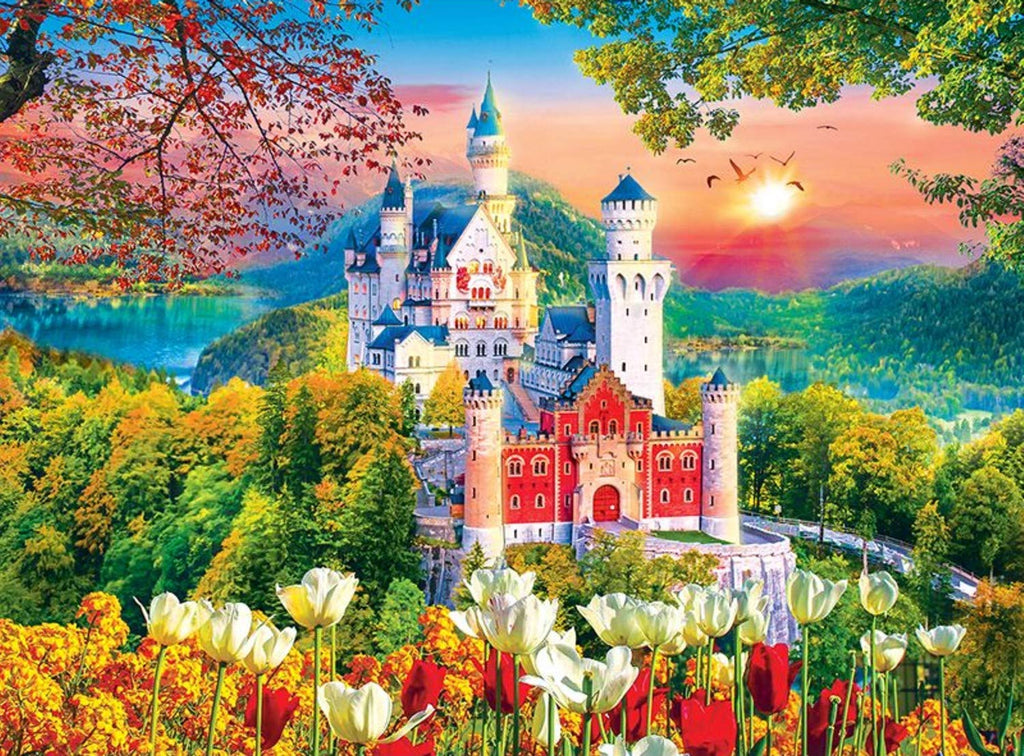 RoseArt Kodak Neuschwanstein Castle 1000-Piece Jigsaw Puzzle for Adults - Summer Sunset View
