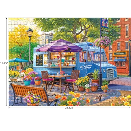 RoseArt Kodak Premium 1000-Piece Jigsaw Puzzle: City Food Truck Scene (26.625 x 19.25 inches)