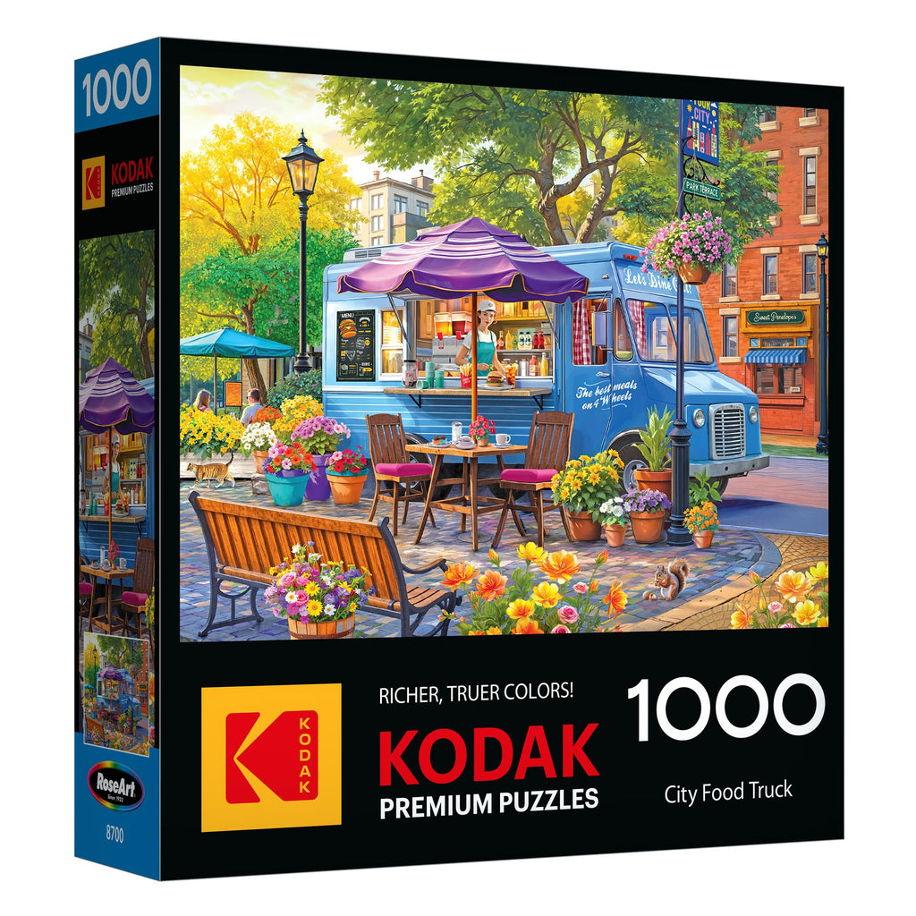 RoseArt Kodak Premium 1000-Piece Jigsaw Puzzle: City Food Truck Scene (26.625 x 19.25 inches)