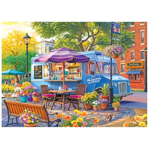 RoseArt Kodak Premium 1000-Piece Jigsaw Puzzle: City Food Truck Scene (26.625 x 19.25 inches)