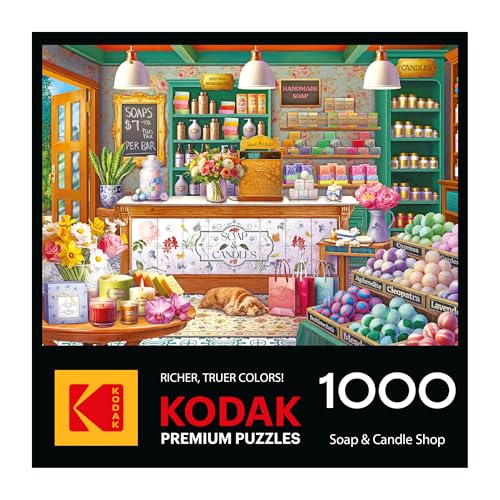 RoseArt Kodak Premium 1000-Piece Puzzle: Soap & Candle Shop – Cozy Boutique Scene