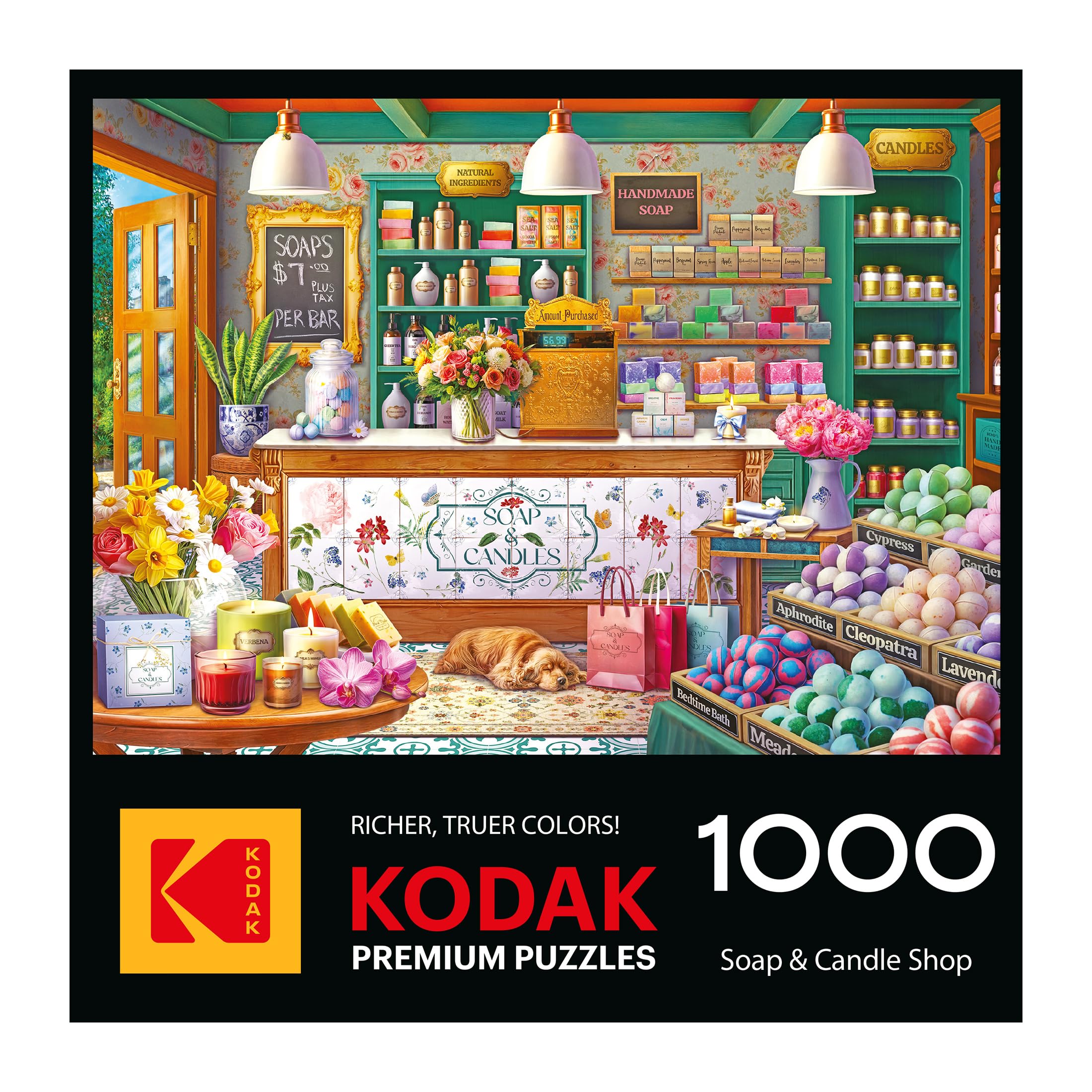 RoseArt Kodak Premium 1000-Piece Puzzle: Soap & Candle Shop – Cozy Boutique Scene