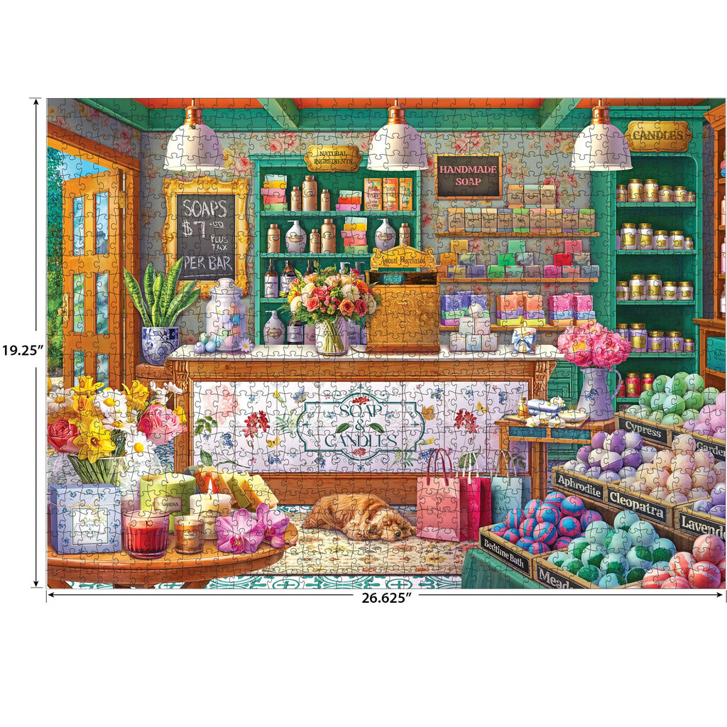 RoseArt Kodak Premium 1000-Piece Puzzle: Soap & Candle Shop – Cozy Boutique Scene