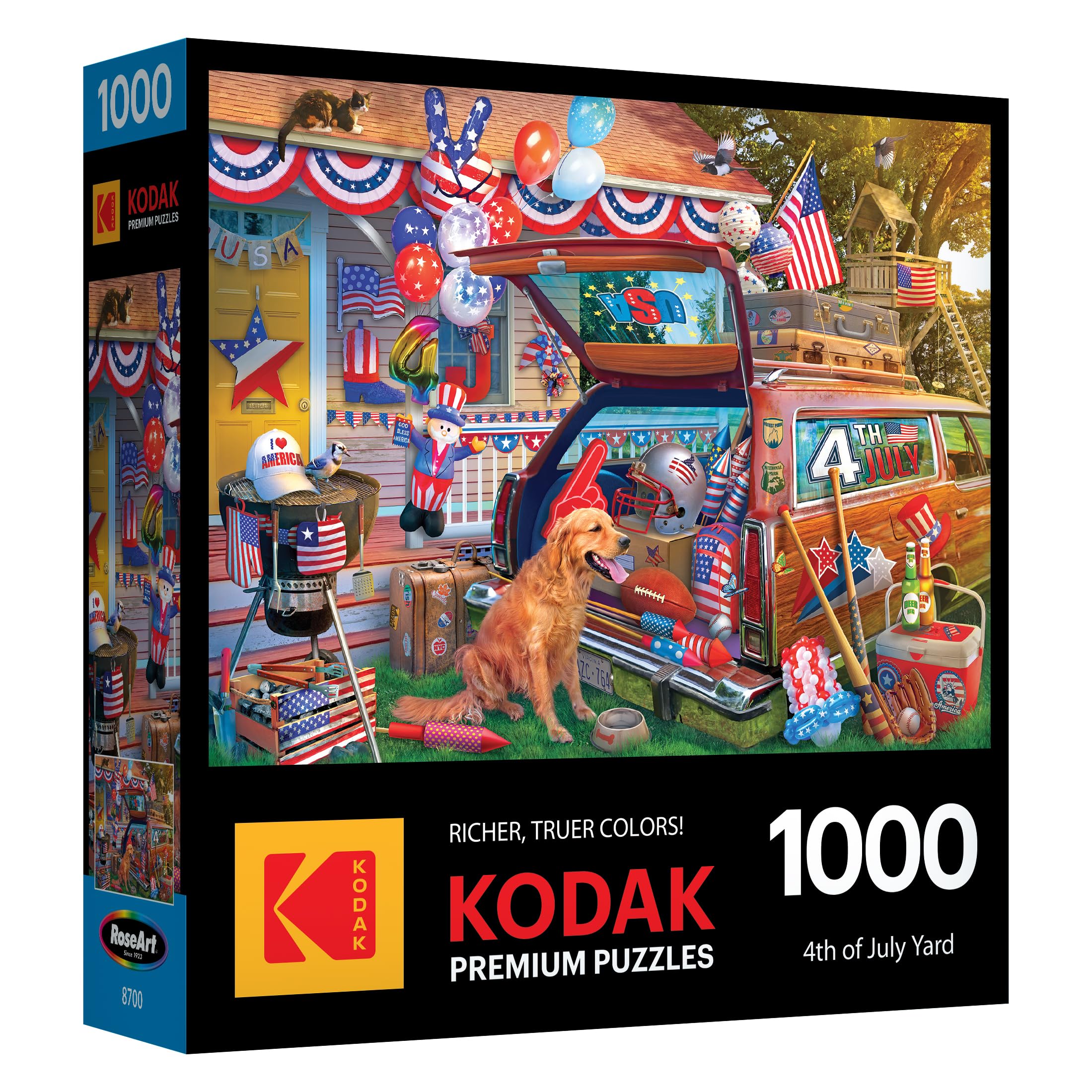 RoseArt Kodak Premium 4th of July Yard 1000-Piece Jigsaw Puzzle – Patriotic Summer Fun for Adults