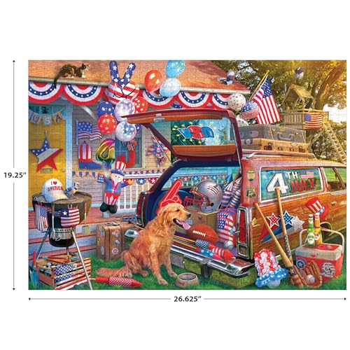 RoseArt Kodak Premium 4th of July Yard 1000-Piece Jigsaw Puzzle – Patriotic Summer Fun for Adults
