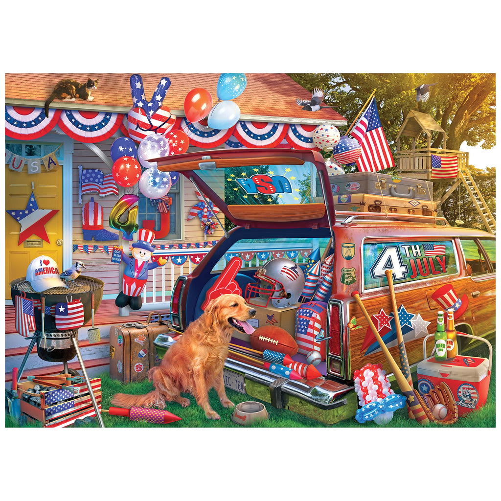 RoseArt Kodak Premium 4th of July Yard 1000-Piece Jigsaw Puzzle – Patriotic Summer Fun for Adults