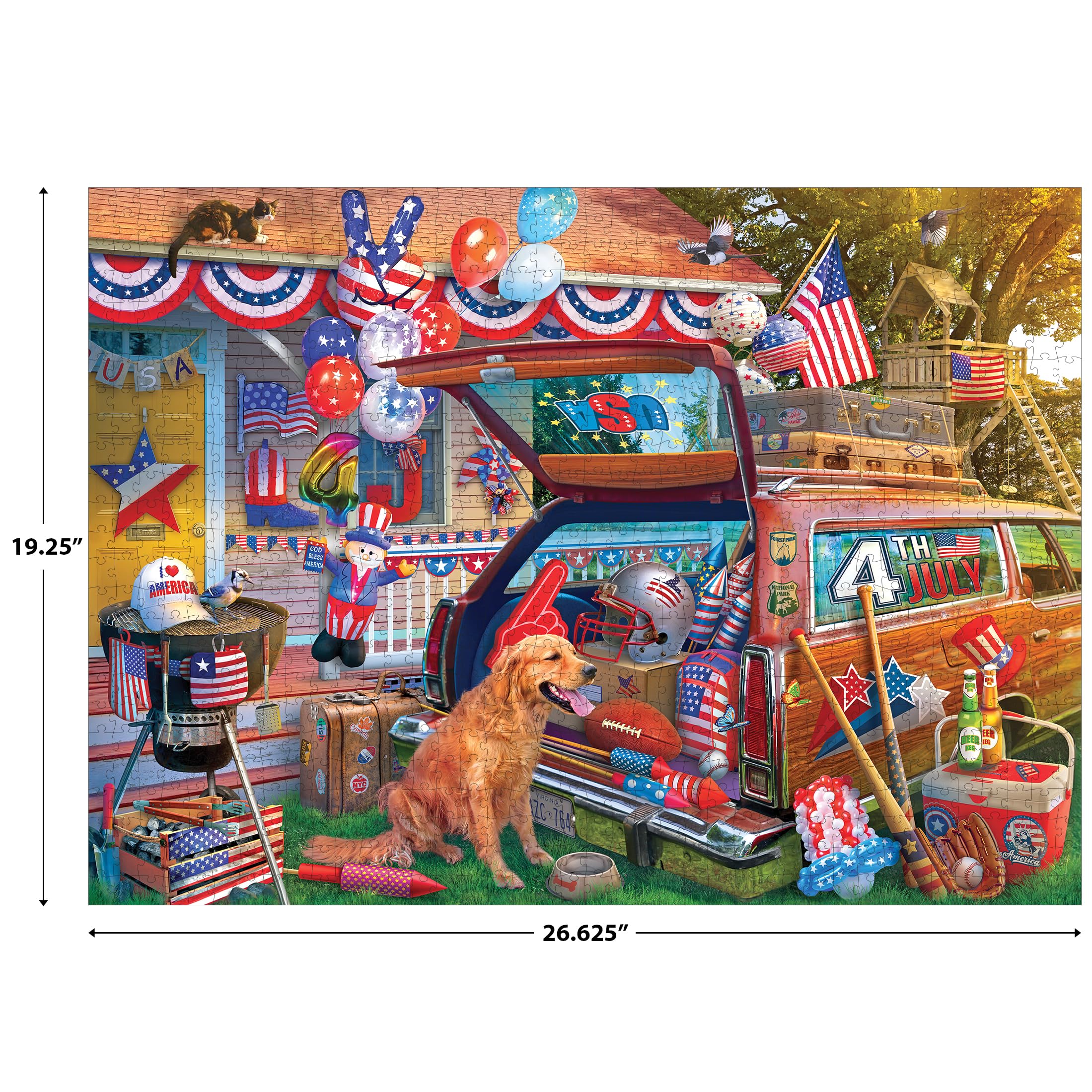 RoseArt Kodak Premium 4th of July Yard 1000-Piece Jigsaw Puzzle – Patriotic Summer Fun for Adults