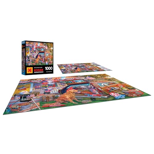 RoseArt Kodak Premium 4th of July Yard 1000-Piece Jigsaw Puzzle – Patriotic Summer Fun for Adults