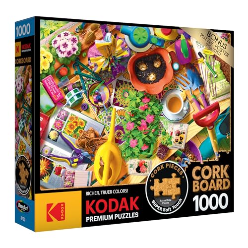RoseArt Kodak Premium Cork 1000-Piece Jigsaw Puzzle: Inside the Gardener's Shed for Adults