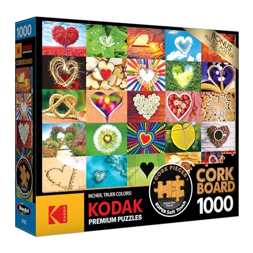 RoseArt Kodak Premium Cork Puzzle: Love is Everywhere, 1000-Piece Jigsaw for Adults