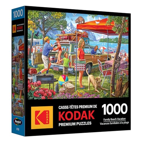 RoseArt Kodak Premium Family Beach Vacation 1000 Piece Jigsaw Puzzle - 27x20 Inches