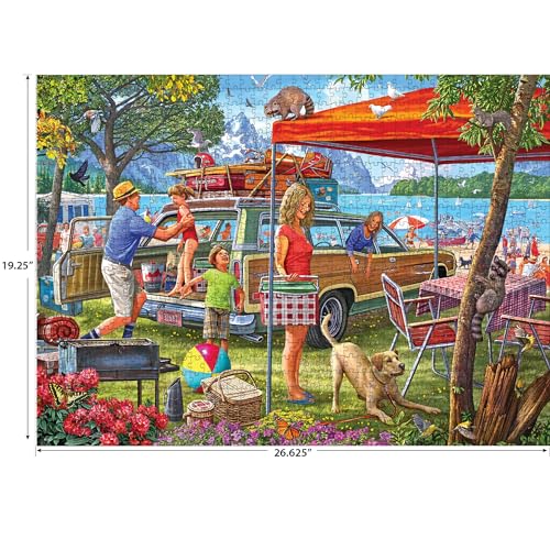 RoseArt Kodak Premium Family Beach Vacation 1000 Piece Jigsaw Puzzle - 27x20 Inches