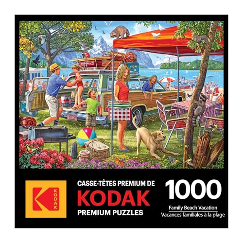RoseArt Kodak Premium Family Beach Vacation 1000 Piece Jigsaw Puzzle - 27x20 Inches