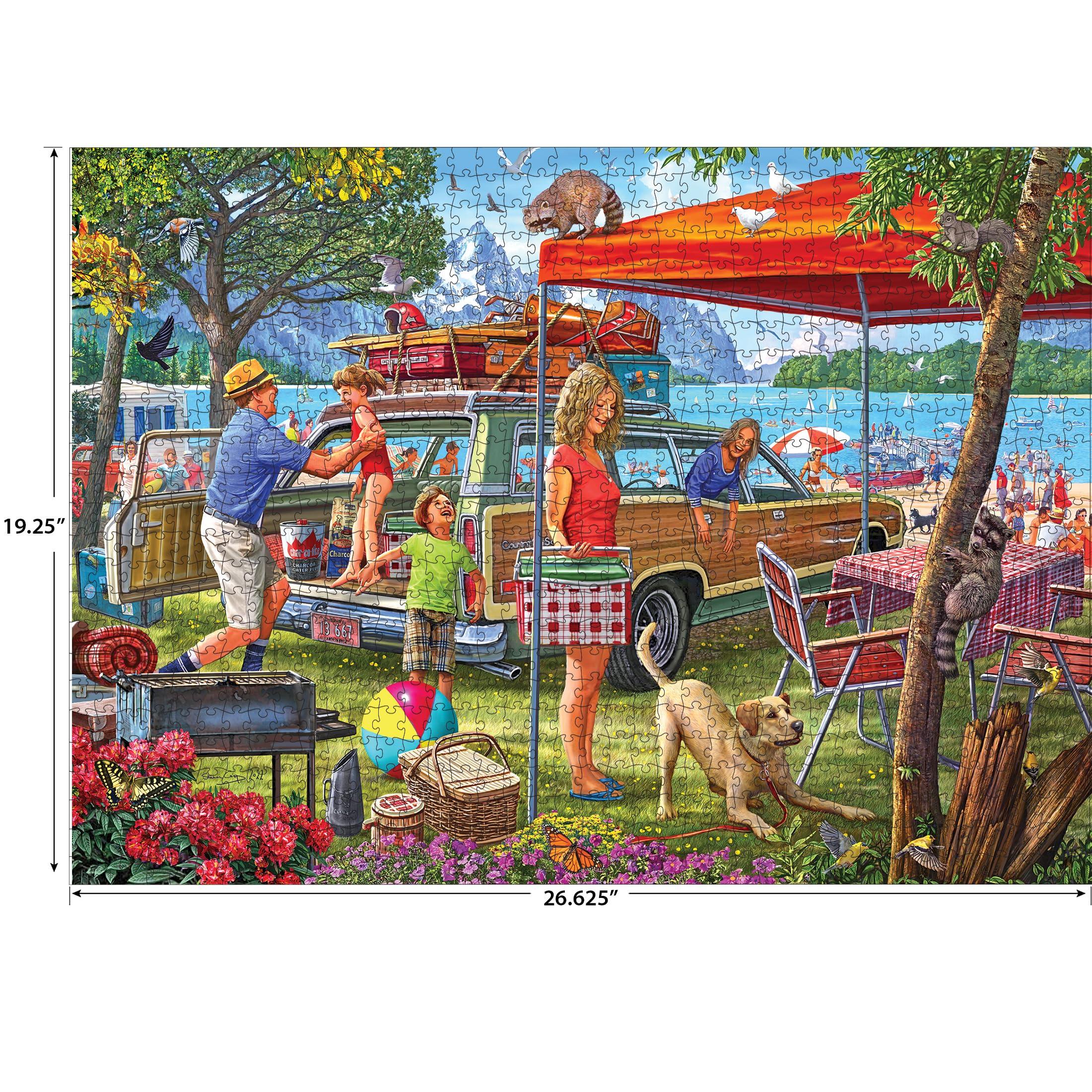 RoseArt Kodak Premium Family Beach Vacation 1000 Piece Jigsaw Puzzle - 27x20 Inches