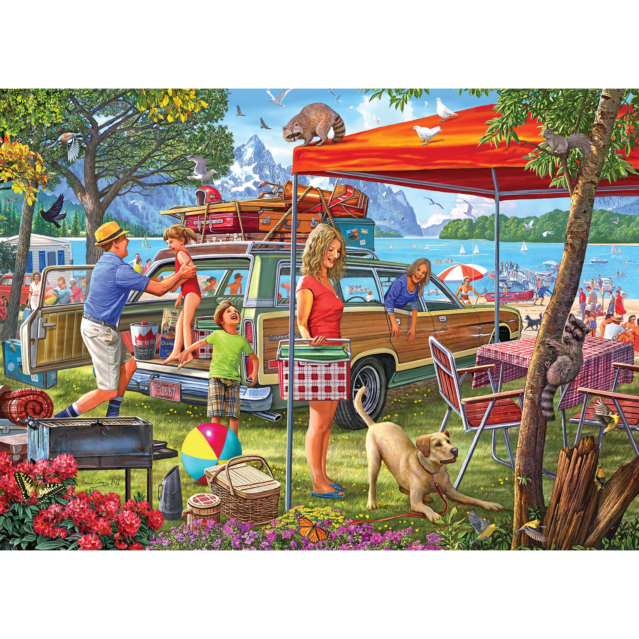 RoseArt Kodak Premium Family Beach Vacation 1000 Piece Jigsaw Puzzle - 27x20 Inches