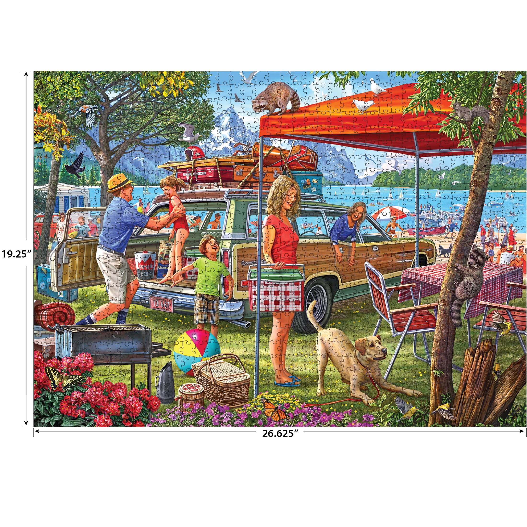 RoseArt Kodak Premium Family Beach Vacation 1000 Piece Jigsaw Puzzle - 27x20 Inches