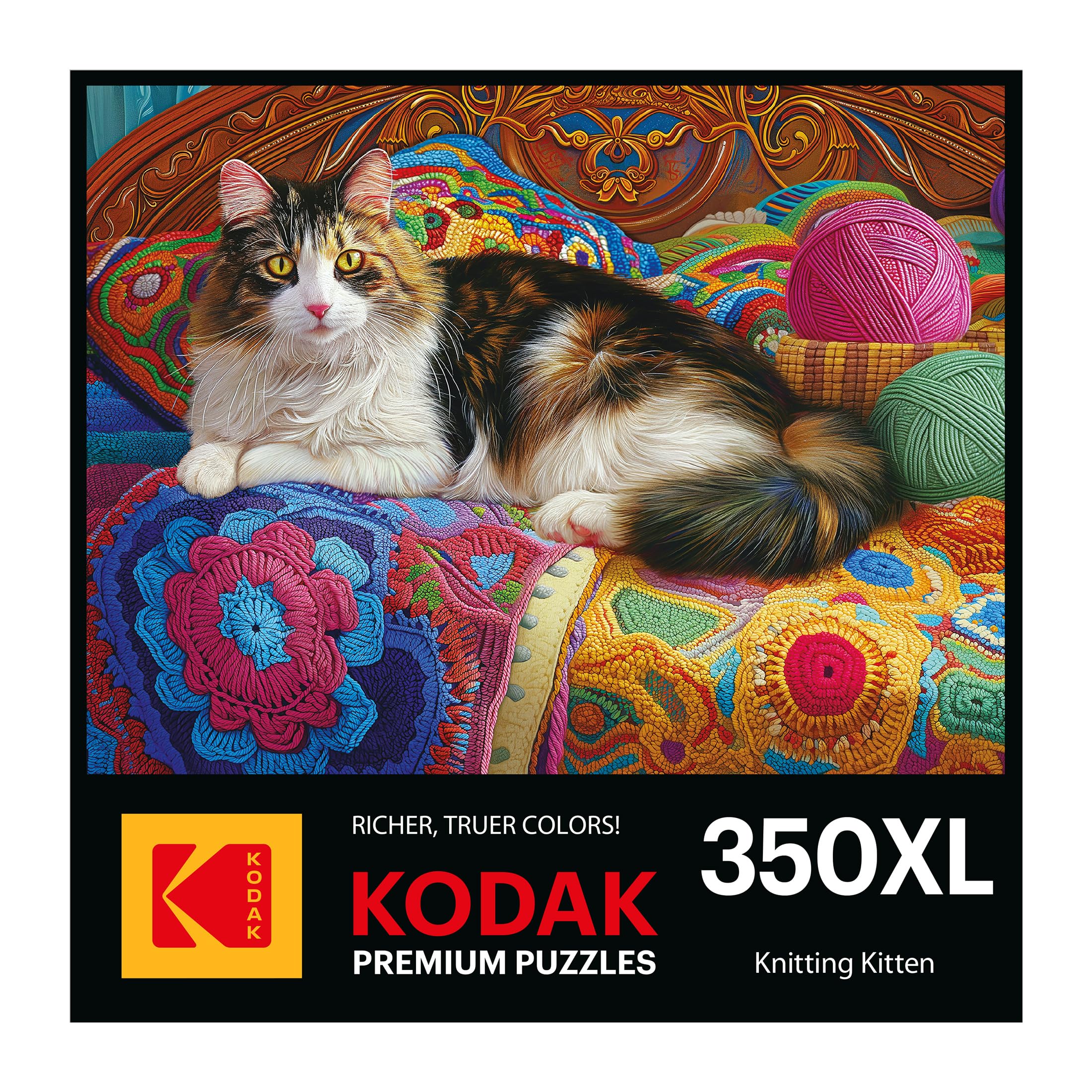 RoseArt Kodak Premium Knitting Kitten 350 Piece Jigsaw Puzzle - 24" x 18"