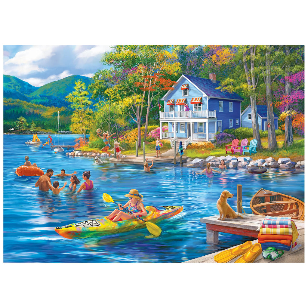 RoseArt Kodak Premium Lake Swimming 1000 Piece Jigsaw Puzzle – Recycled Materials, 19.25x26.62 inches