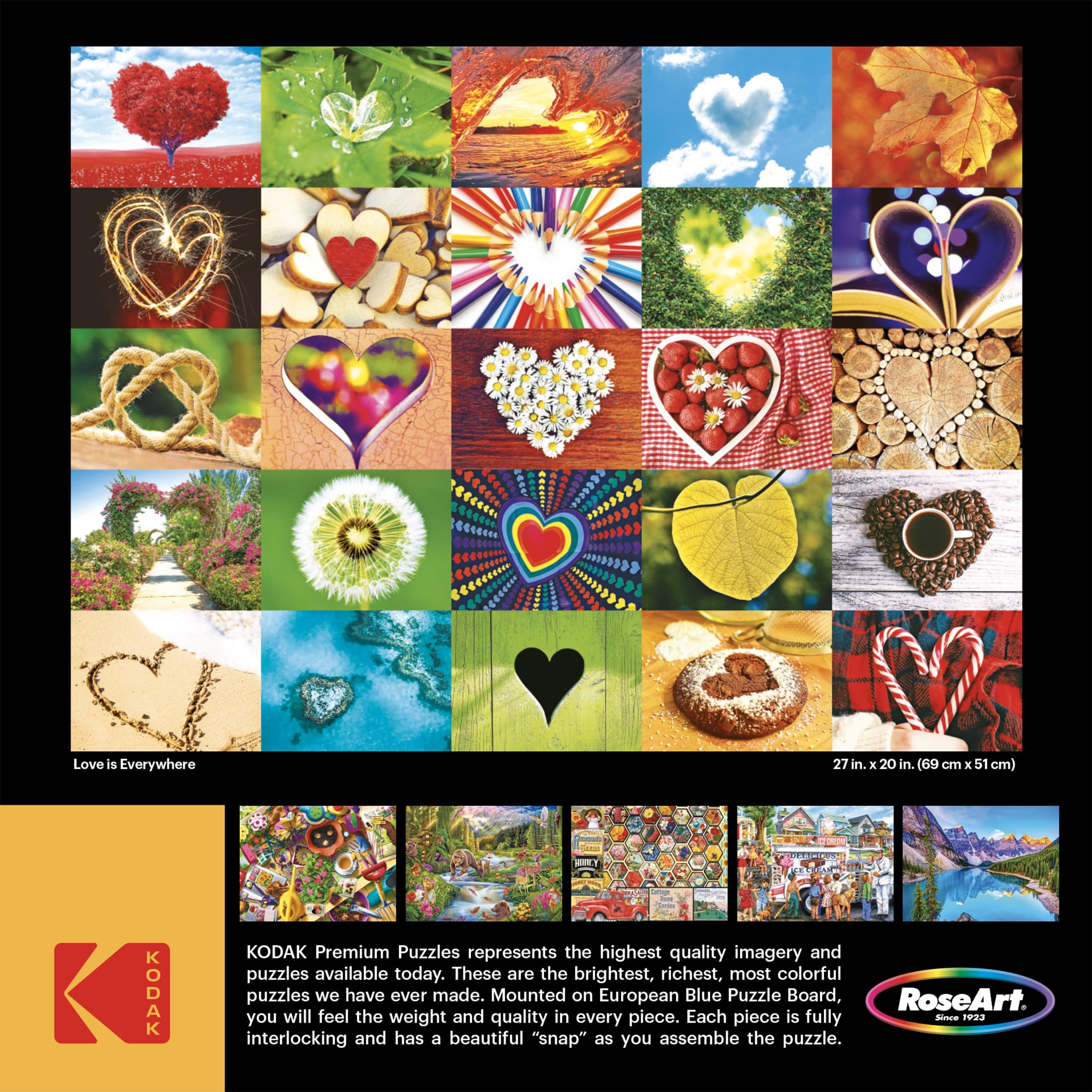 RoseArt Kodak Premium Love is Everywhere 1000 Piece Jigsaw Puzzle – Finished Size 20x27 Inches