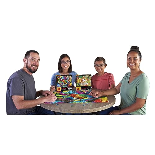 RoseArt Kodak Premium Mosaics Rainbow Tiger 750-Piece Jigsaw Puzzle for Adults