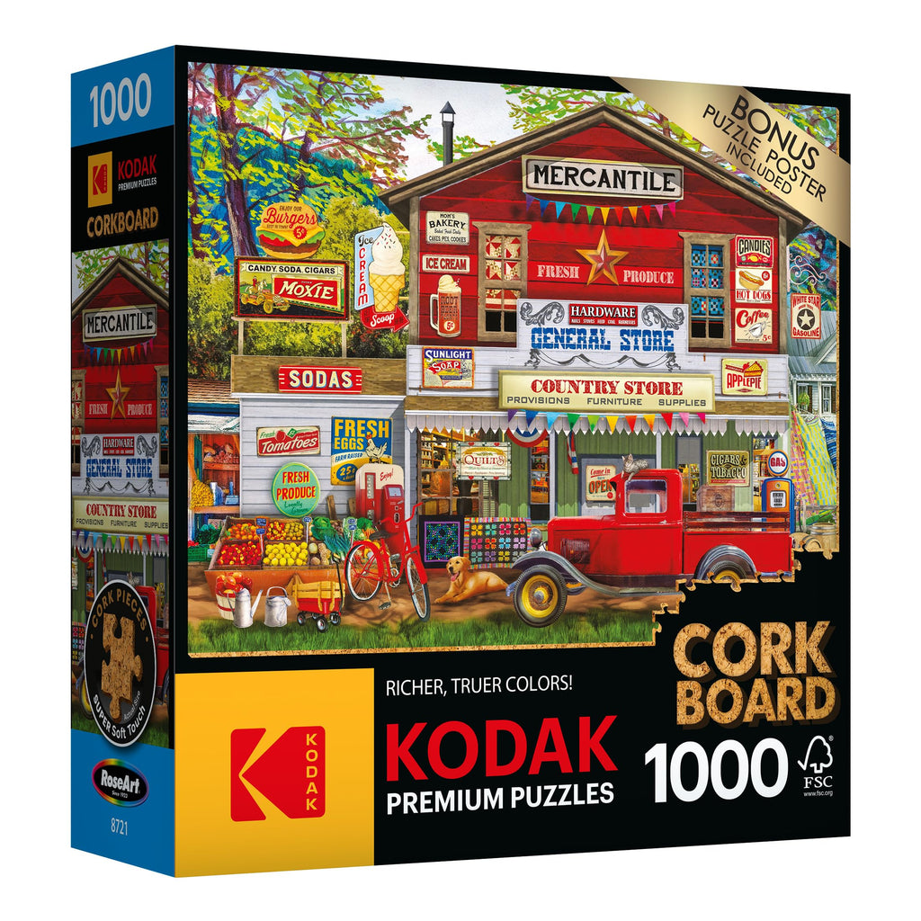 RoseArt Kodak Premium 'Open for Business' 1000-Piece Cork Jigsaw Puzzle