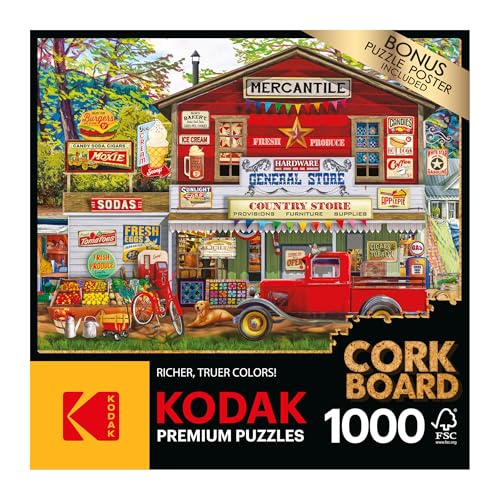 RoseArt Kodak Premium 'Open for Business' 1000-Piece Cork Jigsaw Puzzle
