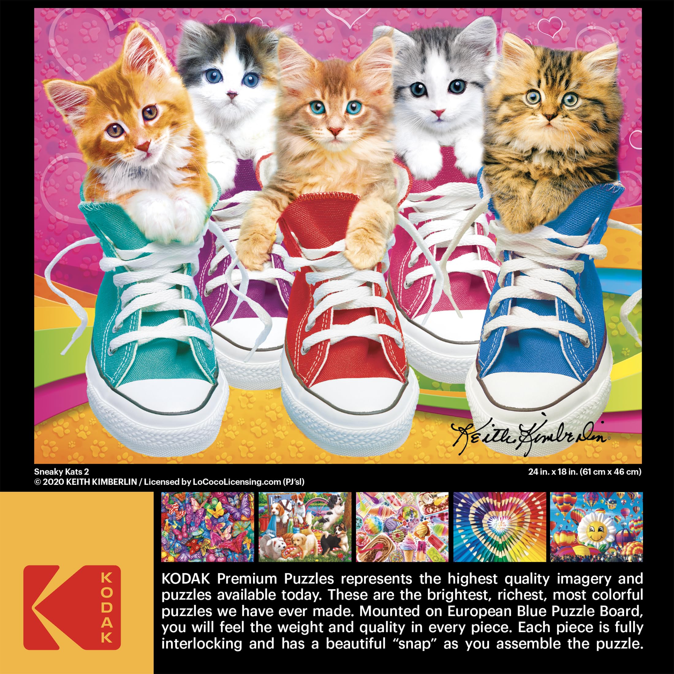 RoseArt Kodak Premium Sneaky Kats II 350-Piece Jigsaw Puzzle for Adults