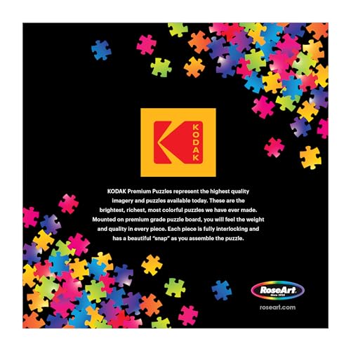 RoseArt Kodak Premium 'Yorkie Holidays' 350-Piece Jigsaw Puzzle – 24x18 Inch Festive Yorkies