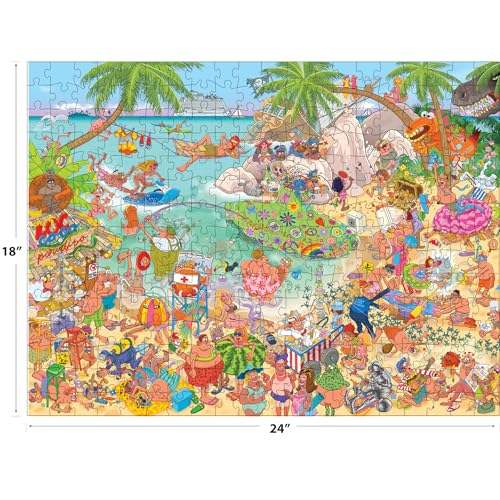 RoseArt Loco Coco Paradise 500-Piece Jigsaw Puzzle – Chaotic Tropical Beach Scene for Adults