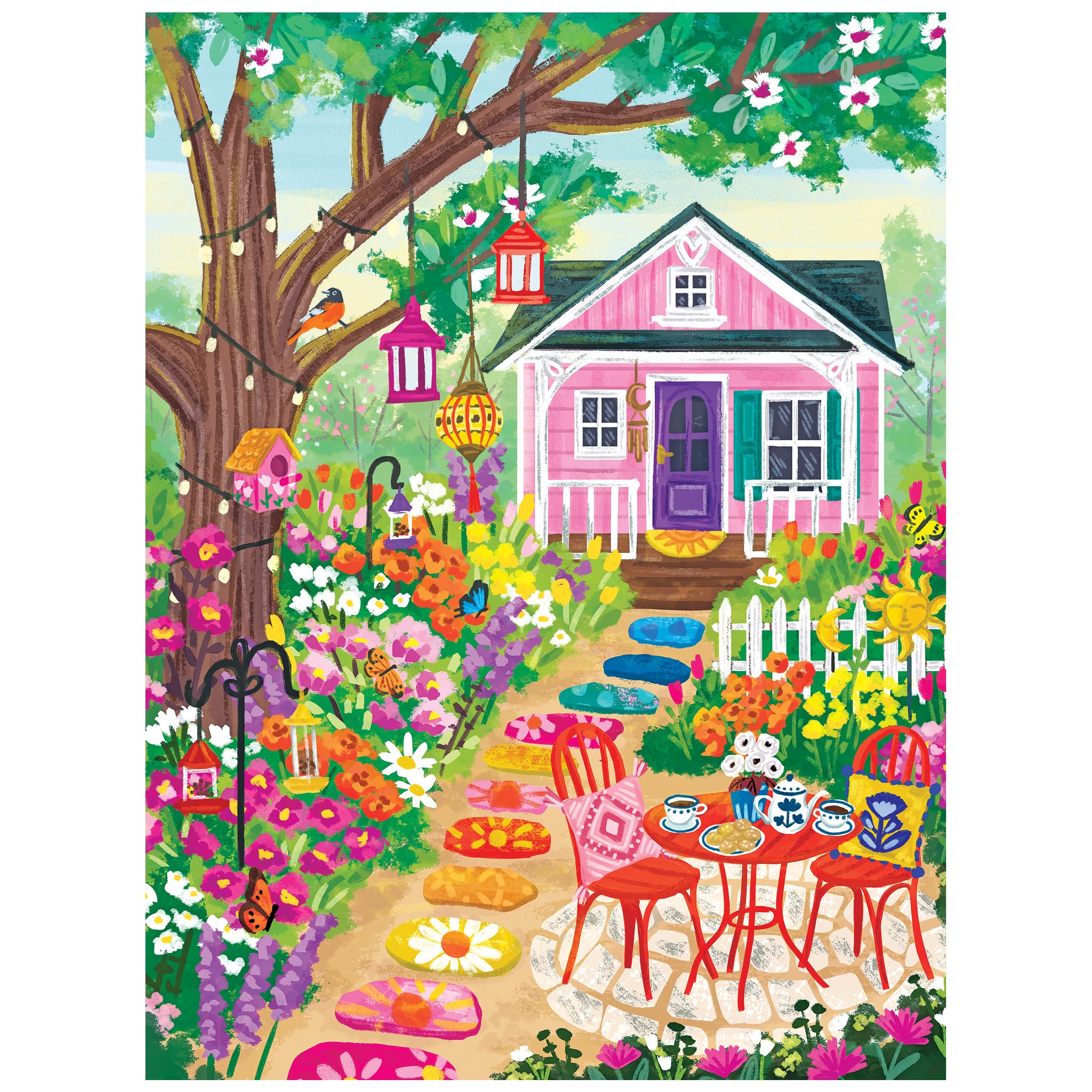 RoseArt Olivia Gibbs Floral Garden 300 Piece Jigsaw Puzzle – 18x24 Inches, Made in USA