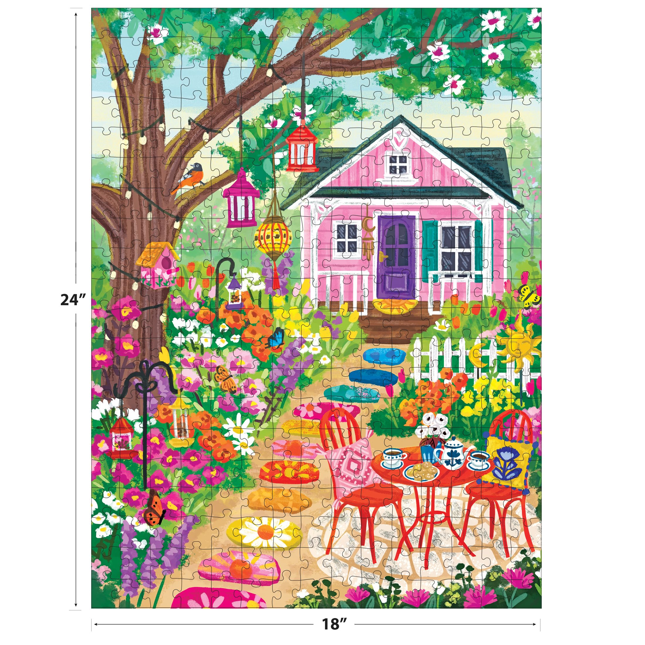 RoseArt Olivia Gibbs Floral Garden 300 Piece Jigsaw Puzzle – 18x24 Inches, Made in USA