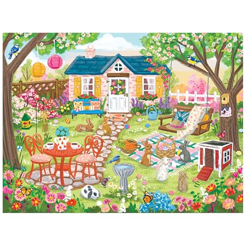 RoseArt Olivia Gibbs Spring Garden 300-Piece Jigsaw Puzzle – 18x24 Inches, Made in USA