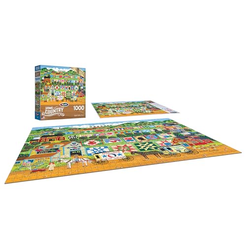 RoseArt Quilt Valley Farm 1000 Piece Puzzle – Premium Quality with Bonus Poster