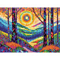 RoseArt Stained Glass 300 Piece Jigsaw Puzzle: The Sun Shines on Dreamland by Peggy Collins (24" x 18")