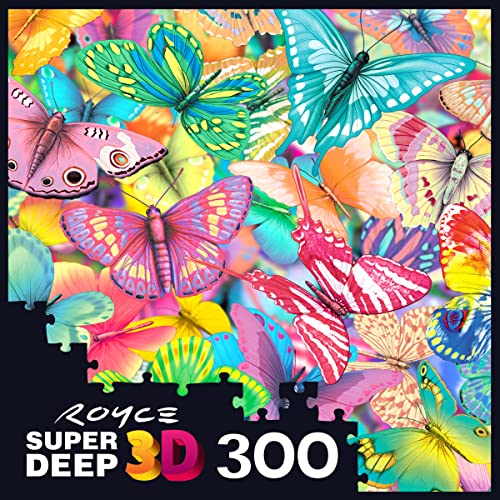 RoseArt Super Deep 3D Butterfly Magic – 300 XL Piece Jigsaw Puzzle for Adults