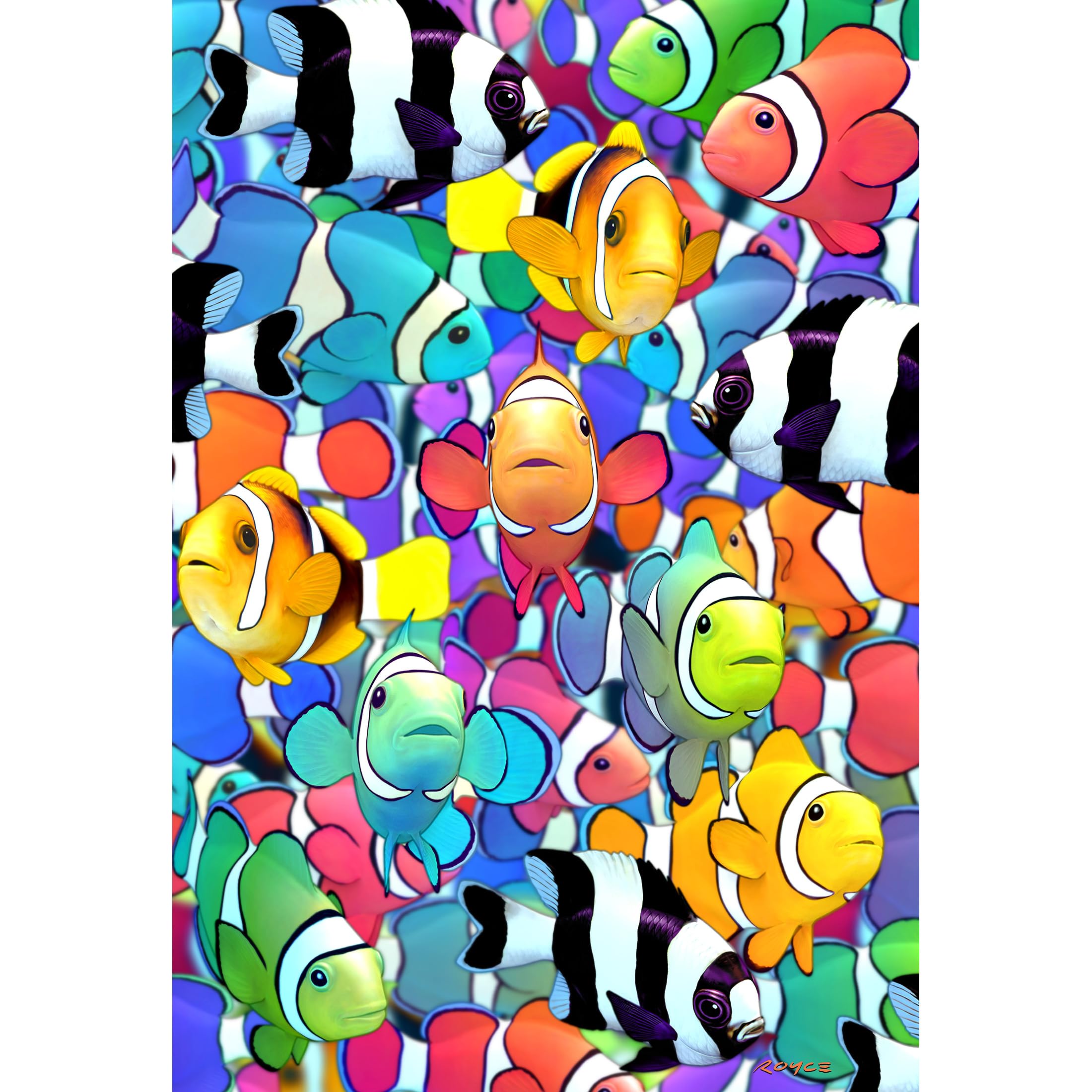 RoseArt Super Deep 3D Clownfish Magic II 300-Piece Jigsaw Puzzle – Lenticular Effect for Adults