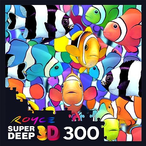 RoseArt Super Deep 3D Clownfish Magic II 300-Piece Jigsaw Puzzle – Lenticular Effect for Adults