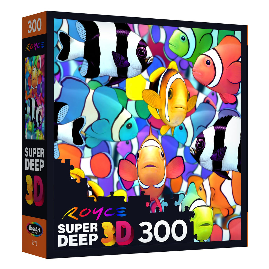 RoseArt Super Deep 3D Clownfish Magic II 300-Piece Jigsaw Puzzle – Lenticular Effect for Adults